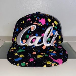 Headlines Cali Embroidered Multi-Colored Paint Splatter SnapBack Hat 100% Cotton